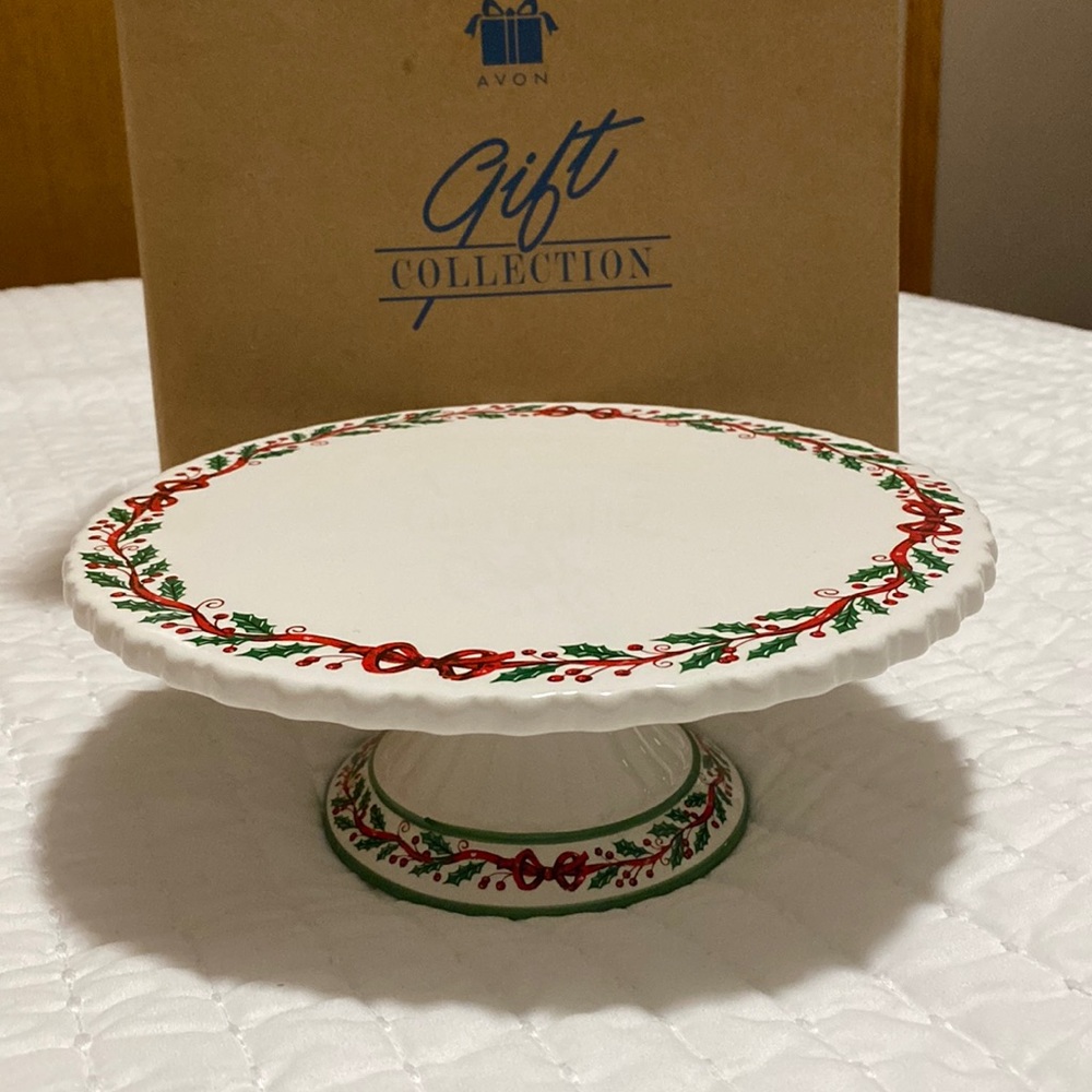 Vintage Avon Festive Holiday Dessert Plate